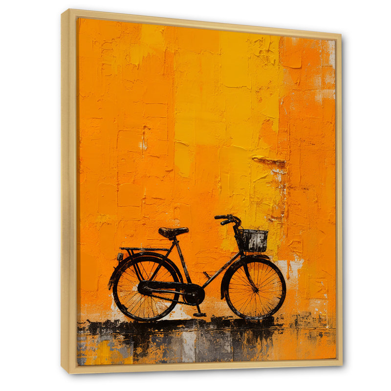Vélo orange Odyssey - impressions sur toile, Cadre naturel flottant, 32" H x 24" W