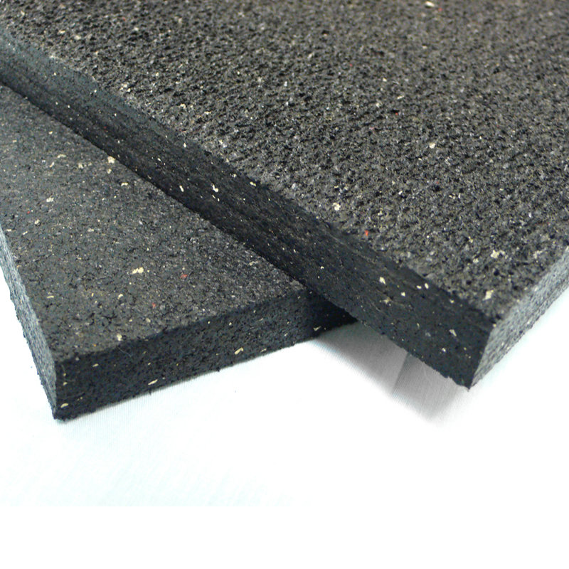 Black Heavy-Duty Recycled Rubber Mat 3/4" Thick