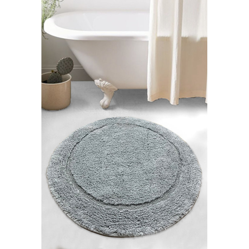 High-Quality Cotton Bathmat, 35.4 x 35.4 inches | 100% Cotton, 1.76 lbs, 1600 g/m² | Soft & Absorbent, Machine Washable at 86°F, Grey Color | Perfect for Bathroom, Luxurious Comfort & Easy Care