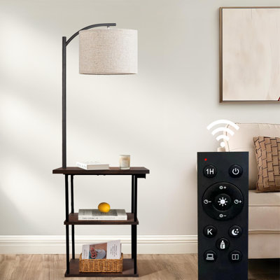 Kazeem 59.84" Tray Table Floor Lamp with USB