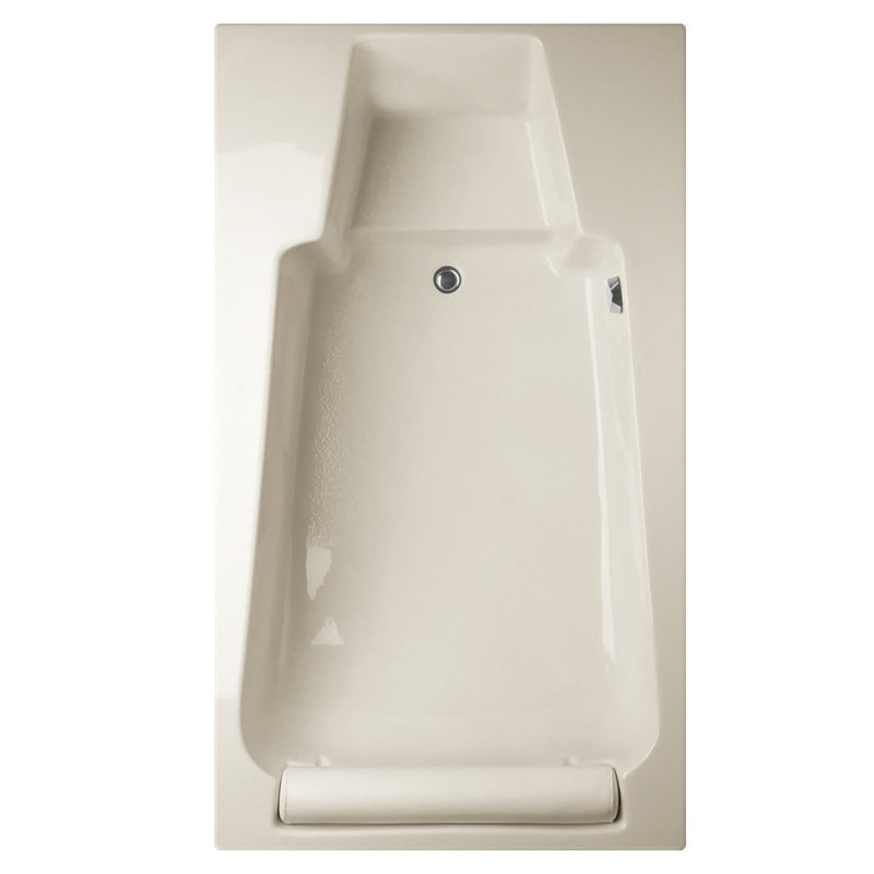 Premier 72'' L Soaking Bathtub, Biscuit, Satin Nickel