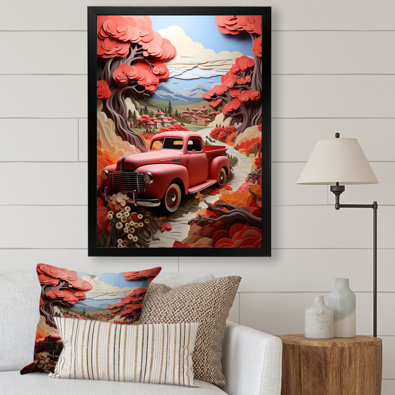 Yoshio Coral Pickup Truck Road Legends I - impression, Cadre photo noir, H 20 po x l 12 po x P 1 po