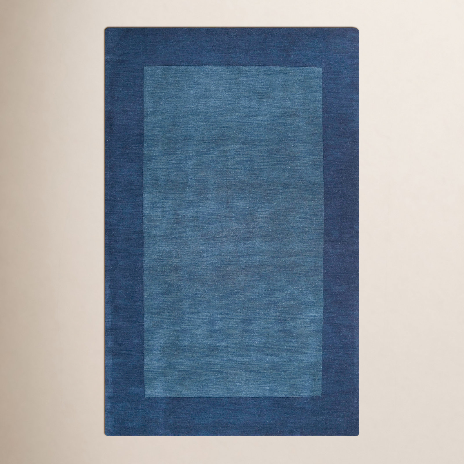 Dolma Navy Hand-Loomed Wool Rug, Rectangle 7'6" x 9'6"