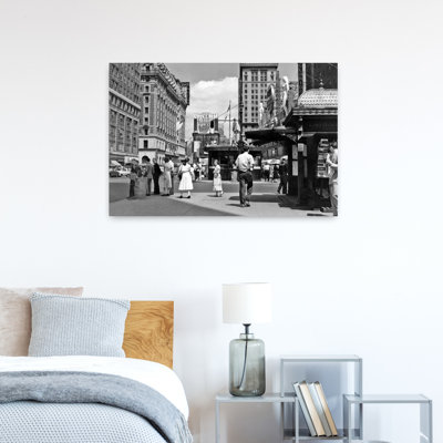 1950S New York City Times Square West 43Rd Street Looking North Classic Retro Vintage City Wall Art