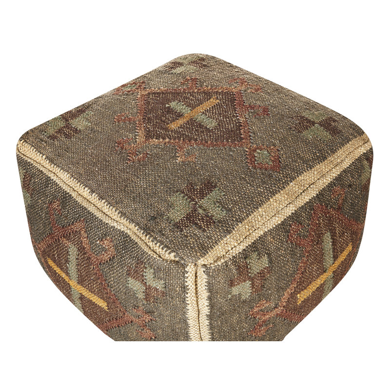 Atravion 50cm Wide Tufted Square Geometric Pouf Ottoman