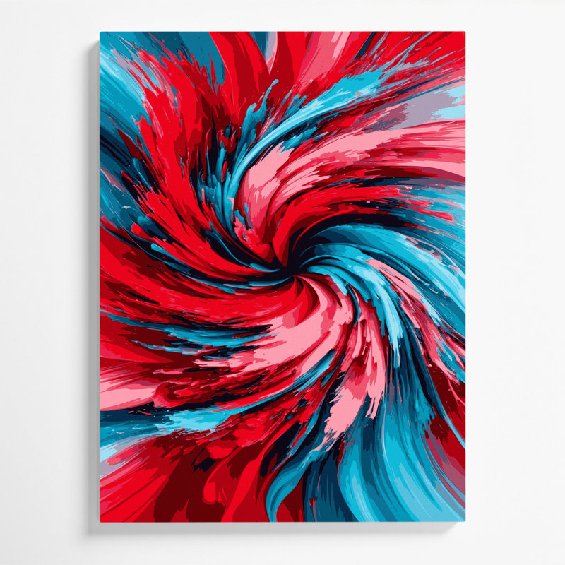 Art numérique sur toile 72 "Abstraction numérique", H 12 po x l 18 po