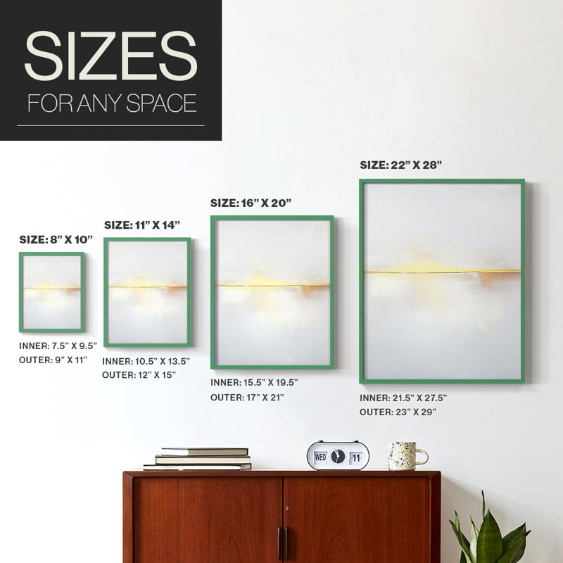 ABSTRACT Series DCXCIX Framed Print - Solid Wood, Green, 21" H x 17" W