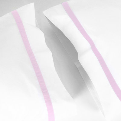 Striped 100% Cotton Percale Pillowcases Open Pillowcases Set