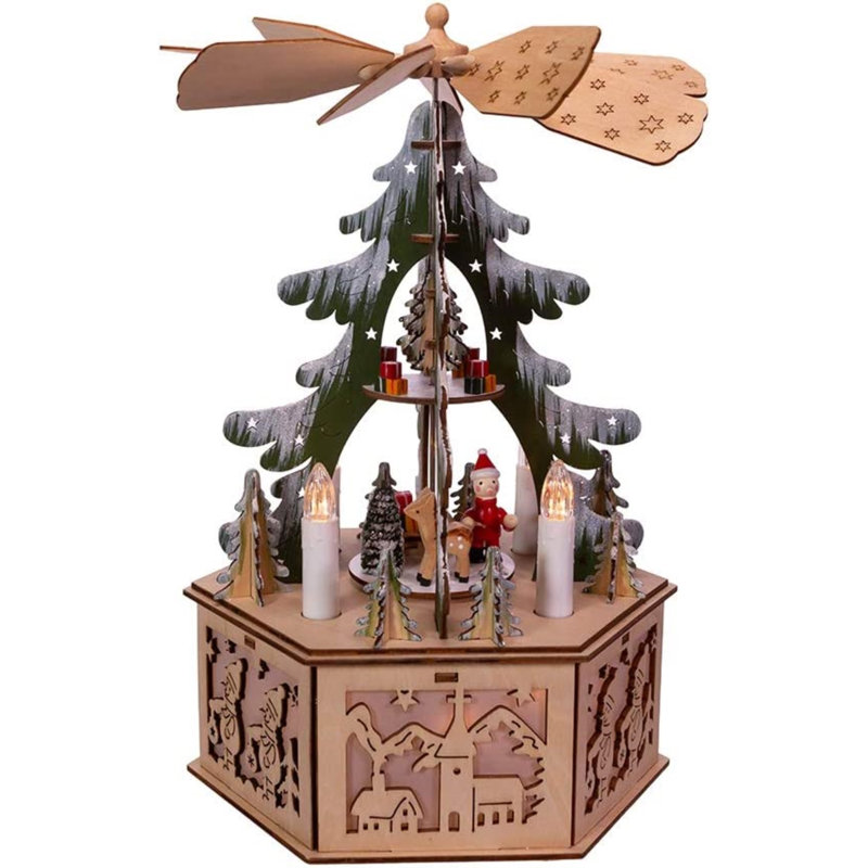 Scène d’arbre en bois fonctionnant à piles