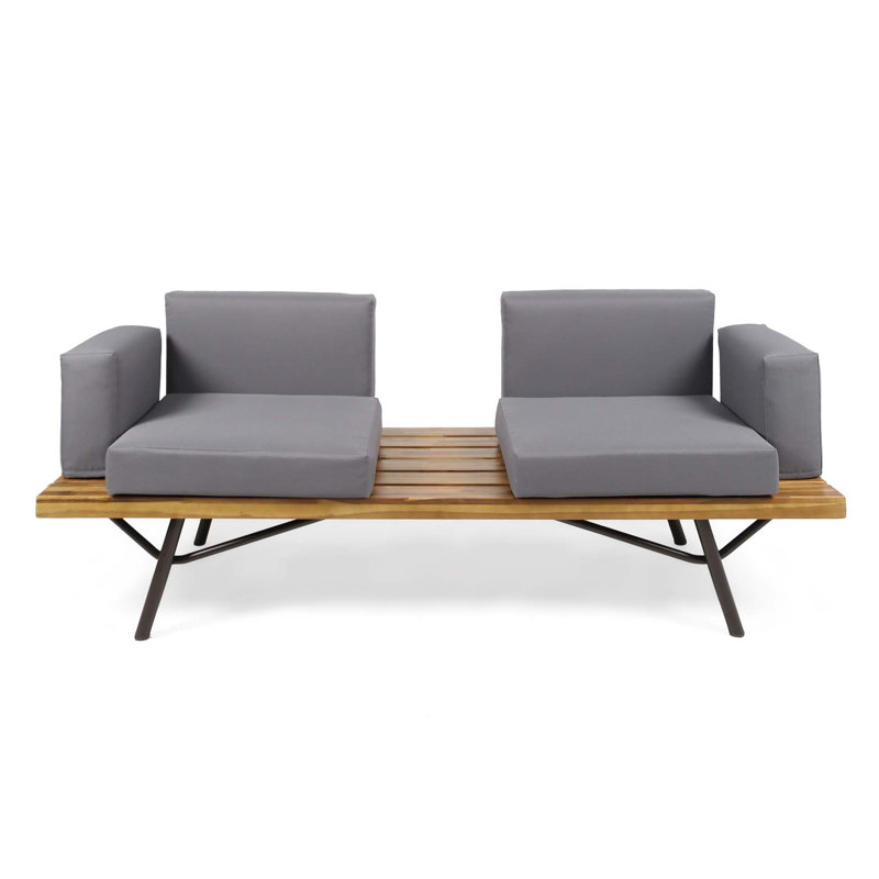 Causeuse d'extérieur avec table basse Canoga