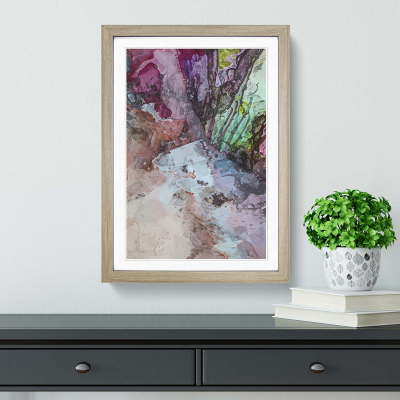 Paint the Sky in Abstract - Picture Frame Painting Print, 36cm H x 27cm W x 2cm D, Oak Framed