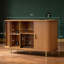 Armoire à vin 55 "avec lumières DEL et prise de courant, bar à café avec support à vin pour 12 bouteilles, buffet cannelé-1380123147