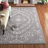 Korando Machine Woven Oriental Grey Area Rug