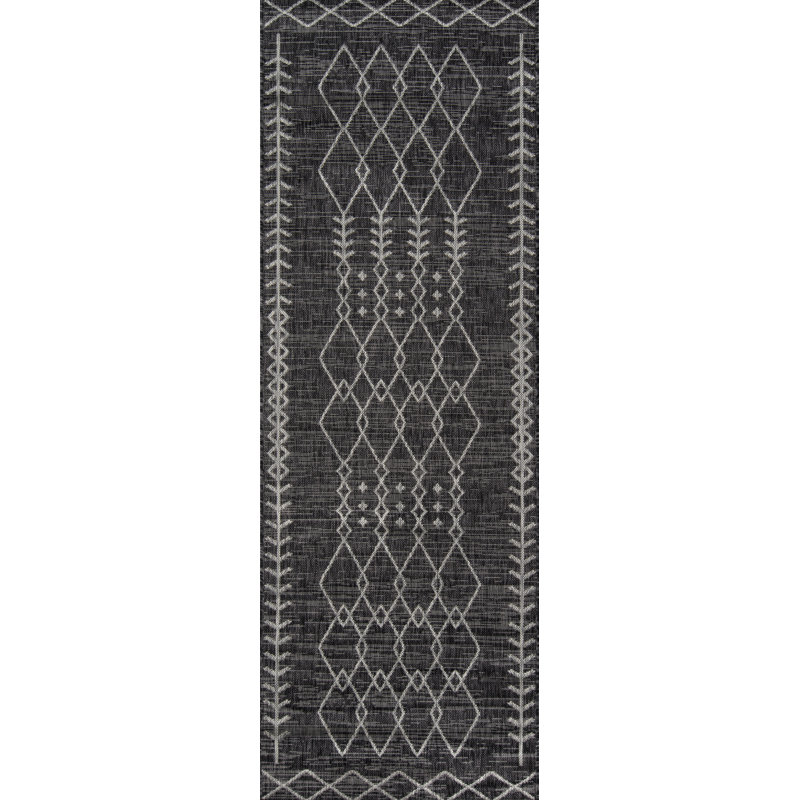 Tapis gris anthracite de style marocain Momeni Villa Monaco, Rectangle 5 pi 3 po x 7 pi 6 po