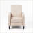 Push Back Recliner Chair | Linen Upholstery | Elegant Home Accent | Light Beige | Fabric-1092917340
