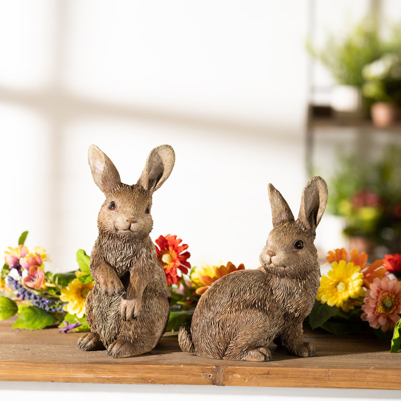 Figurine lapin de jardin (ensemble de 2)