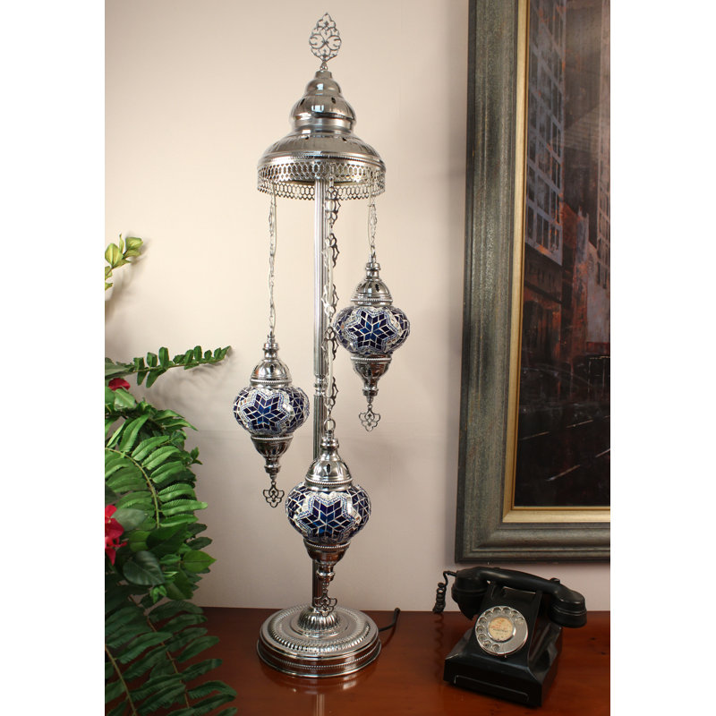 Diez 105cm Silver Lighting Floor Lamp, Blue