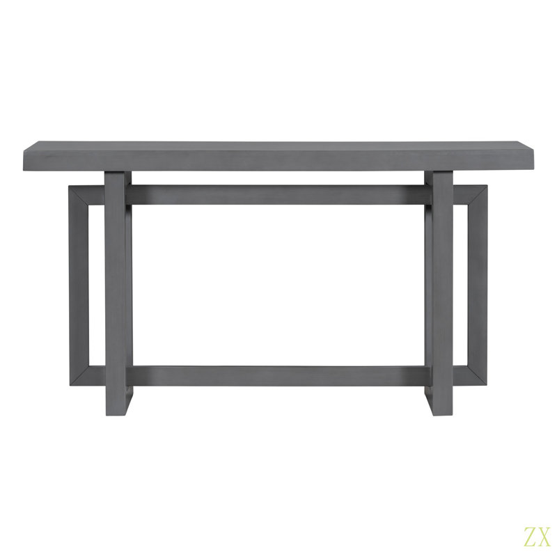 59.1'' Painted Entryway Table With Pine Veneer,Unique Triple Recgle Design Console Table With Thick Pine Wood Legs,Extra Long Sofa Table Versatile For Hallway, Living Room,Kitchen