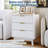 3 Drawer Nightstand Fluted Bedside Table for Bedroom-531657724