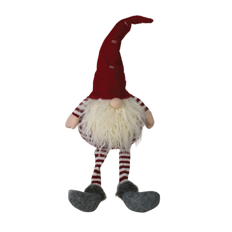 Gnome de père Noël rayé en peluche