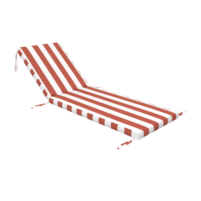 Outdoor Chaise Cushion With Sunbrella Fabric, 23" W x 75" D, Sunbrella® Refuge Coral