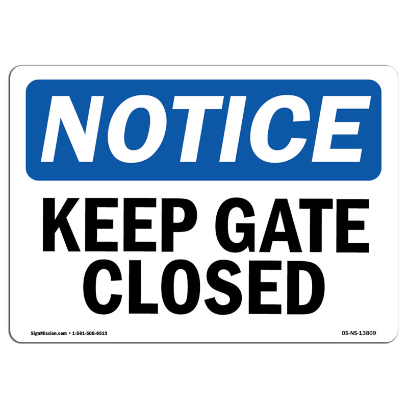 Keep Gate Closed Decal 5" X 3.5"