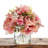 Artificial Peony Flower Arrangement In Glass Vase With Faux Water (champagne)-374193448