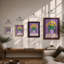 Yellow Tulips In Purple Modern - Print-1436192717-1436192713