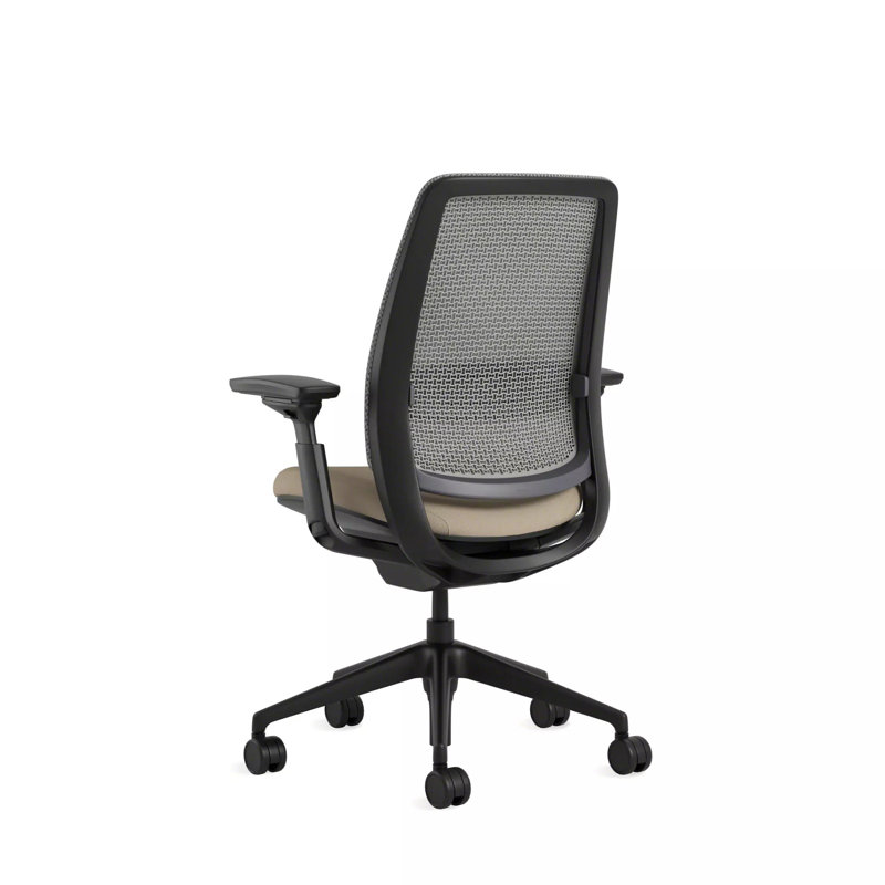 Steelcase Series 2 3D Microknit Airback Task Chair, Oatmeal/Nickel, Black, Hard Floor