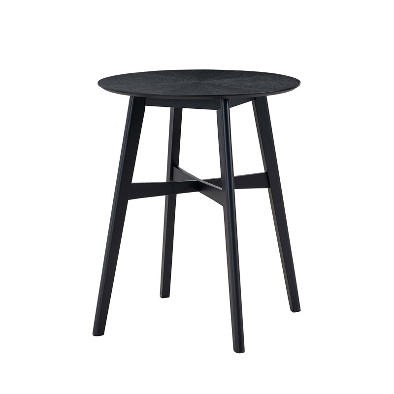 31.5" Oversize Wooden High Top Round Bar Table, Black