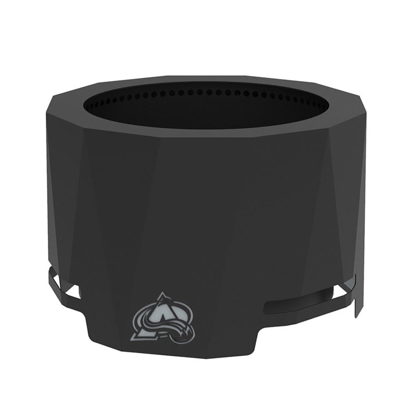 Round Steel Wood Burning Smokeless Fire Pit, Colorado Avalanche