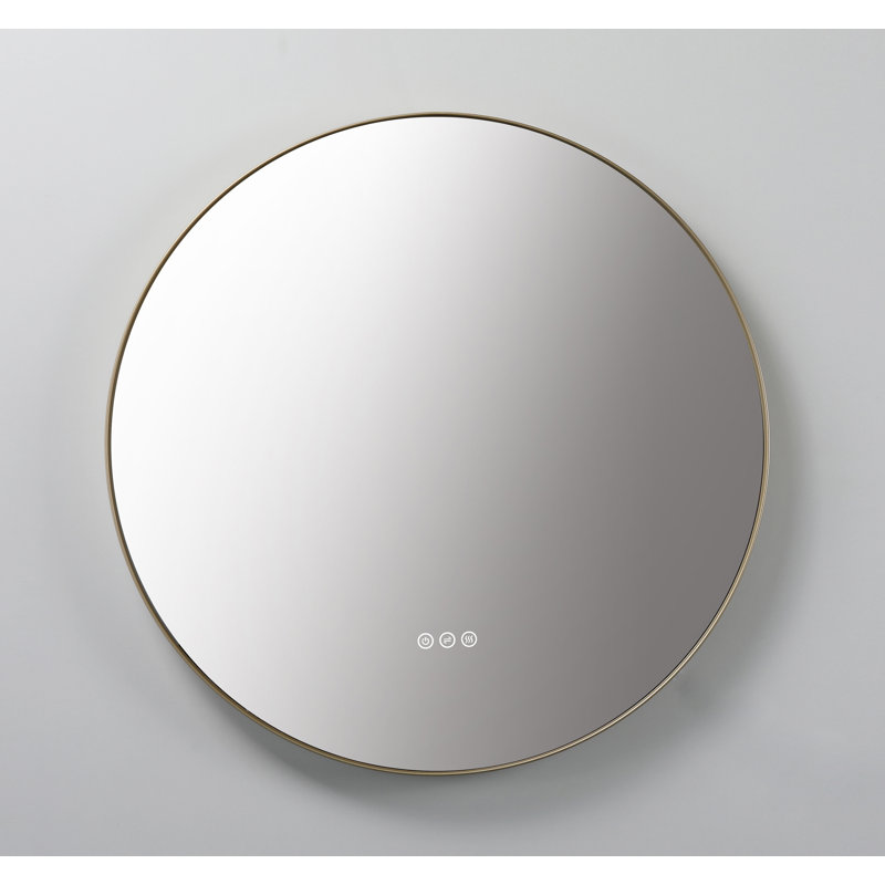 Shell LED Mirror, 29.52" x 29.52", Gold, Round