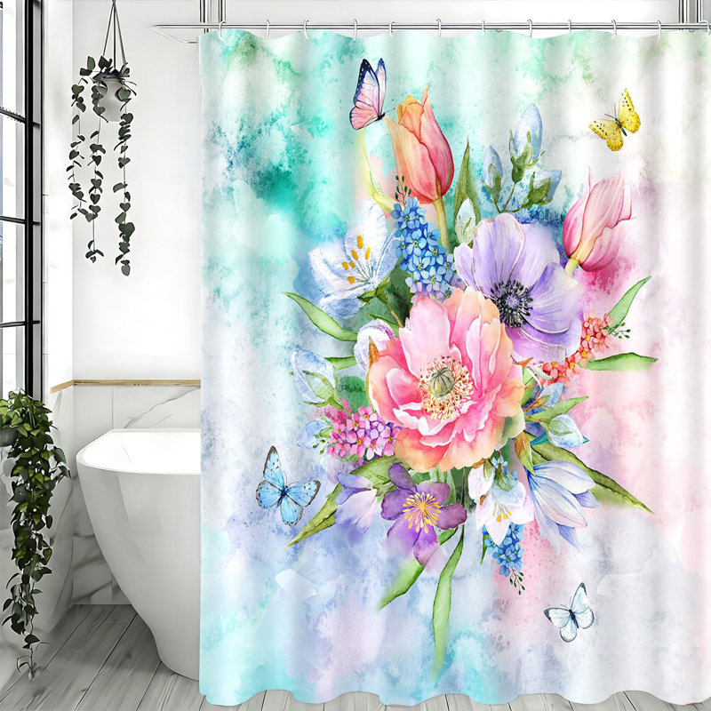 Shower Curtains with Hooks Included