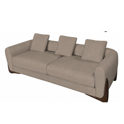 Modern 83" Fabric Sofa, Solid Wood Frame For Living Room, Light Coffee, Right Hand