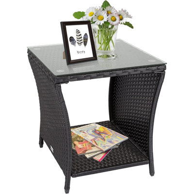 Temari Square Metal Outdoor Bistro Table , 18'' in. W 18'' in. D