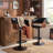 Adjustable Height Bar Stools With Faux Leather Seat Swivel Stool With Backrest For Kitchen Island, Bar, Home Pub​​-406743119-406839203