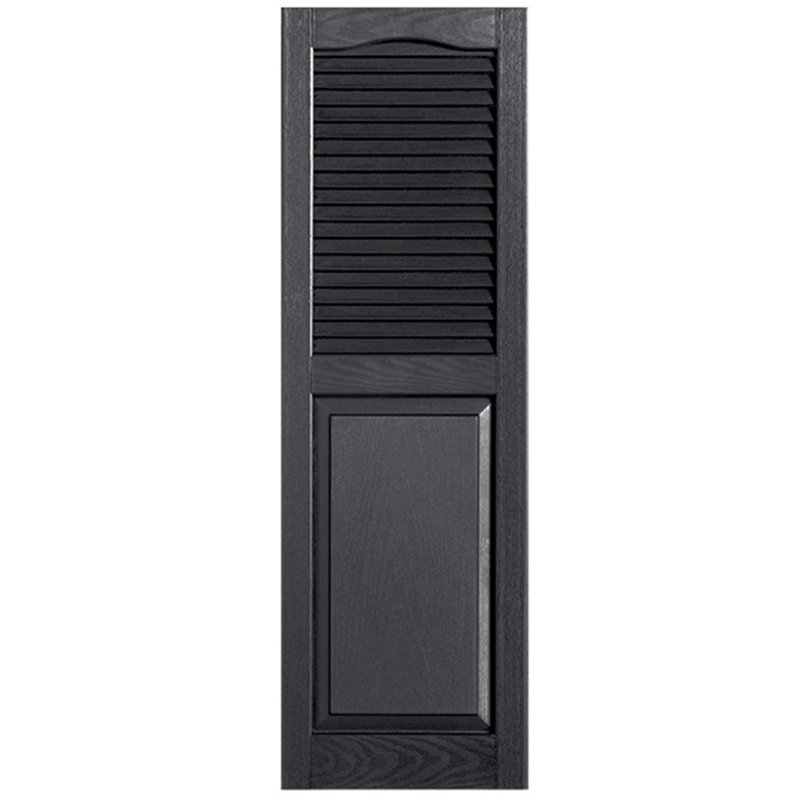 Paire de volets avec plateau à combinaison Cathedral, 12 po, 71 po, Noir