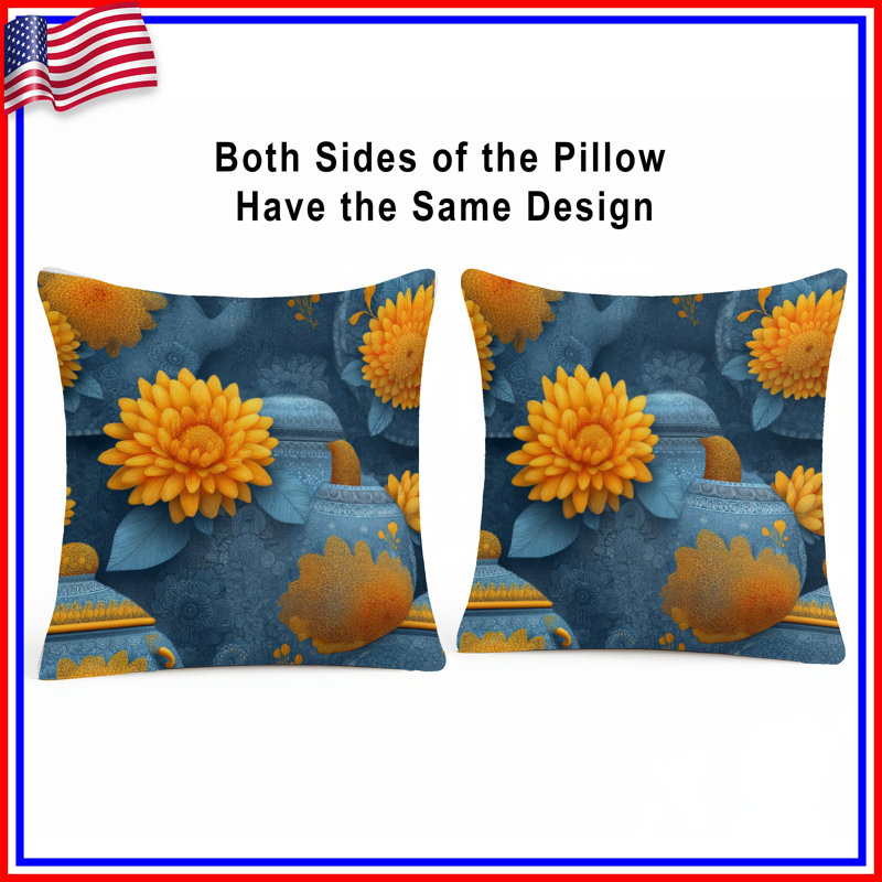 Coussin Sunflower, 14 X 14 pouces
