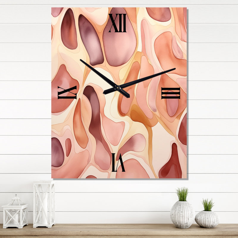 Horloge murale abstraite Nutshell Abstractions V - formes abstraites surdimensionnée, Très grand