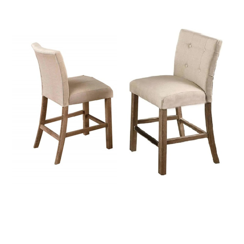 Deux chaises de salle à manger en bois gris