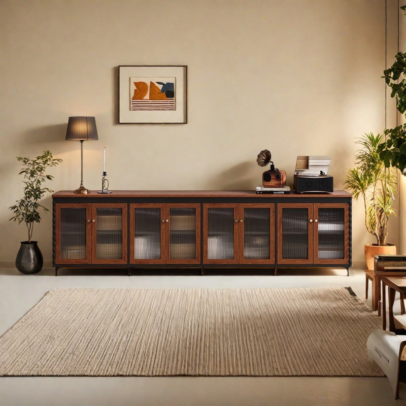 Meuble télé style français avec rangement rétro, Brun