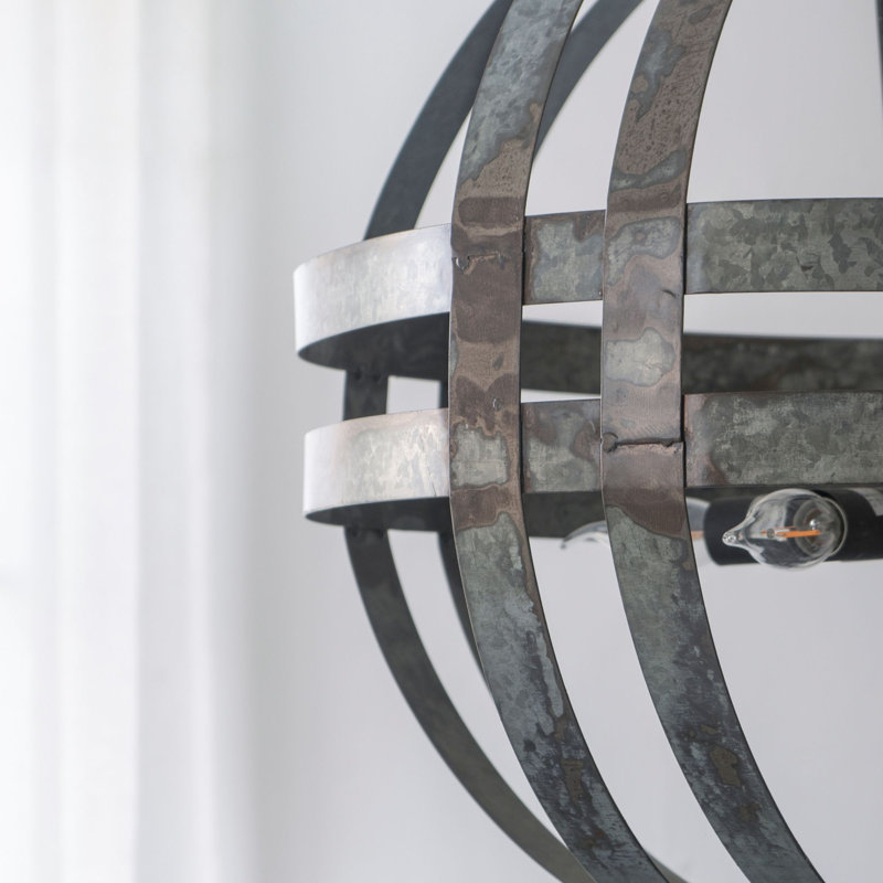 4 - Light Galvanized Chandelier