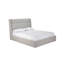 Cadre de lit grand rembourré en tissu gris
