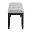 Banc de salle à manger rembourré en tissu gris océan avec pieds en bloc, style contemporain, style moderne, bois massif + rembourrage, l 16,76 po de largeur, 19,08 po de hauteur, poids de 10,8 lb et tissu d'ameublement, 48,98 po