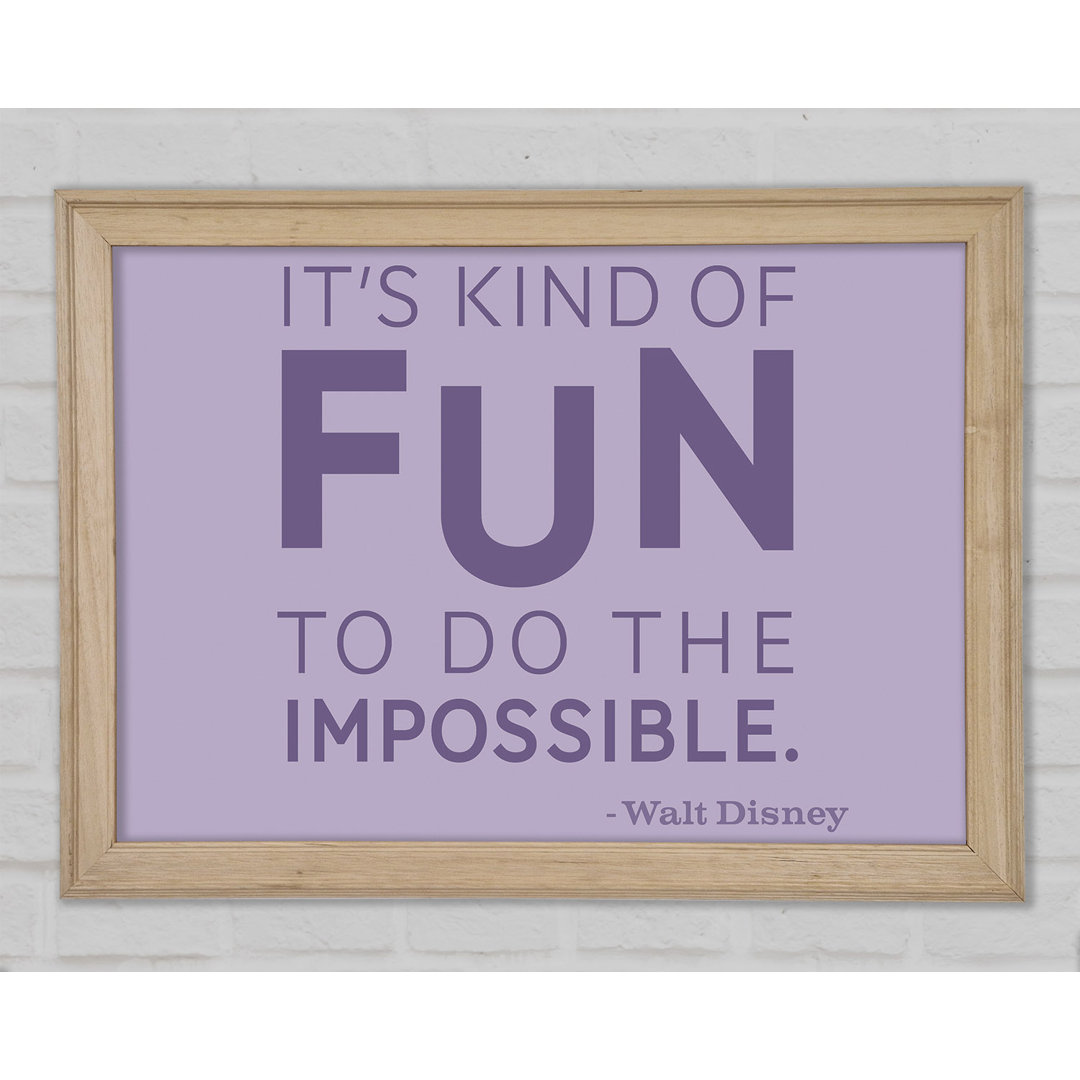 Walt Disney It's Kind of Fun - Einzelner Bilderrahmen Texual Art