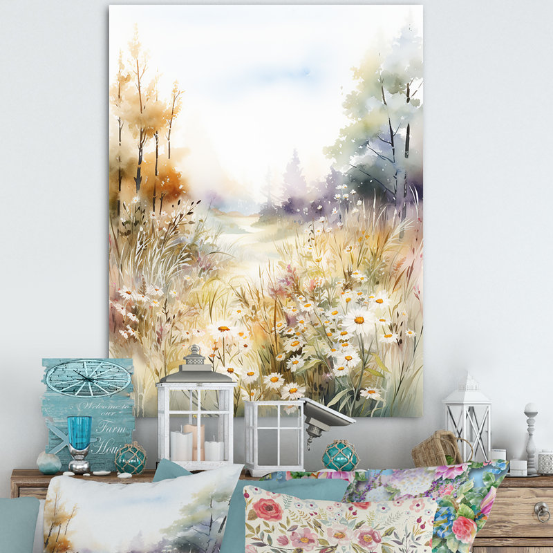 «Meadow Scenery Minimalisme Serenity III», reproduction, Toile tendue, H 32 po x l 24 po x P 1 po