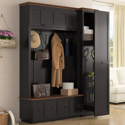 Hall Tree 59'' Wide With Bench And 4 Drawers