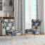 Chaise d'appoint tapissier bohème et éclectique Astral Blue White Damask Radiance VI