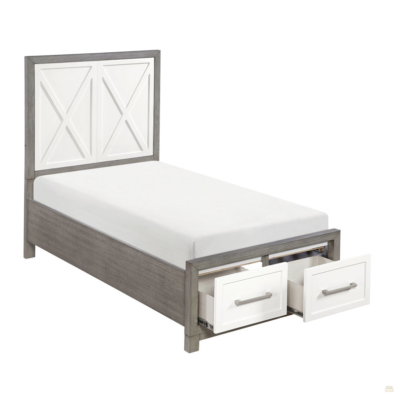 Lit plateforme simple avec rangement au pied de lit