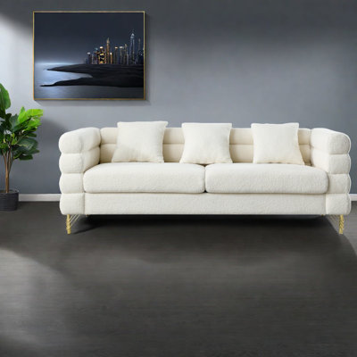 Canapé modulaire à assise profonde en tissu de compression de 81 po